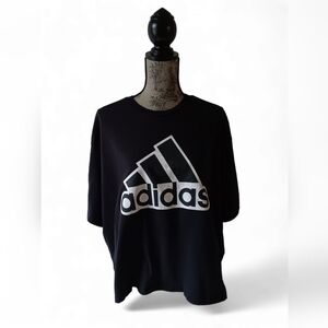 Adidas women's black short sleeve cropped t-shirt size 2X